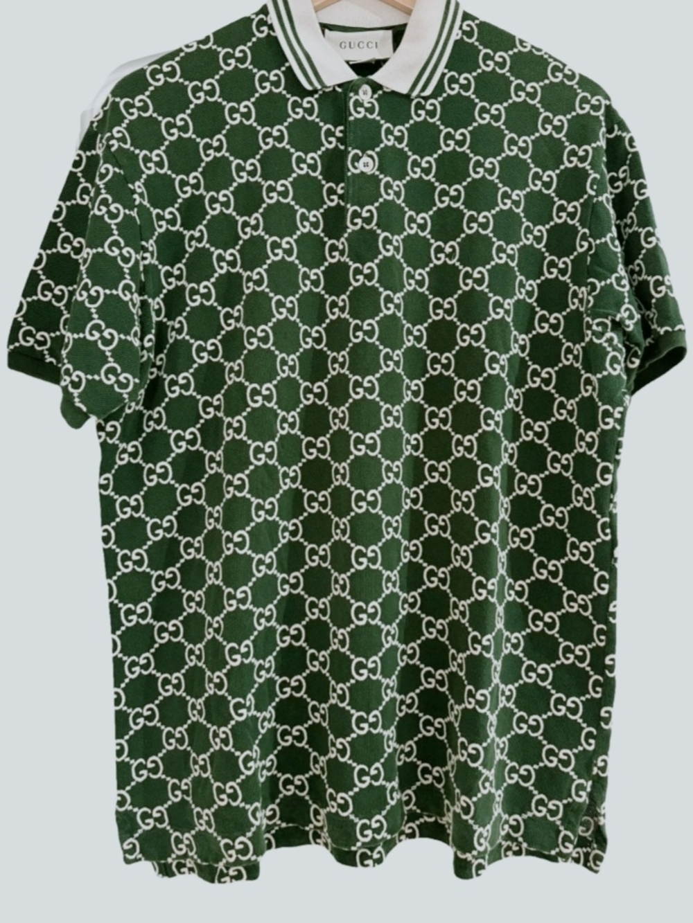 ✨️GUCCI🇮🇹Green Embroidered✨️ GG Polo👕